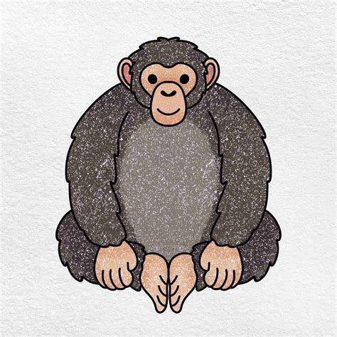 Chimpanzee Drawing For Kids