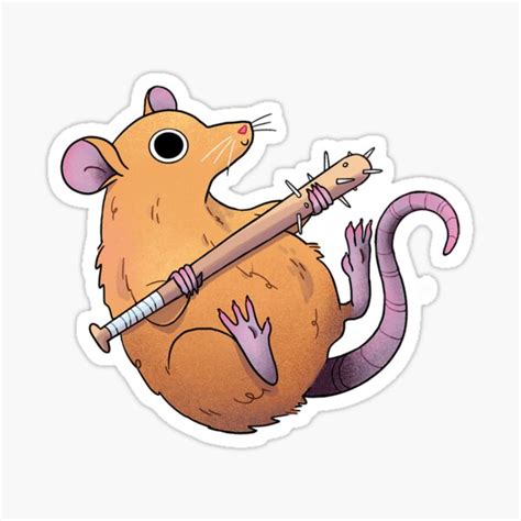 "Rat with a bat" Sticker for Sale by heyouwitheface | Redbubble