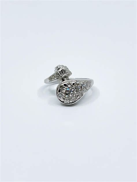 Vintage Old Cut Diamond Cocktail Ring For Sale at 1stDibs