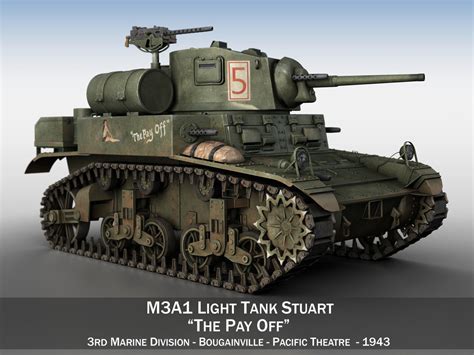 M3A1 Light Tank Stuart - The Pay Off 3D model | CGTrader