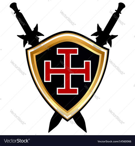 Templar shield icon Royalty Free Vector Image - VectorStock