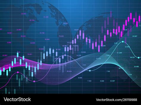 Stock market graph or forex trading chart for Vector Image