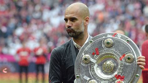 Pep Guardiola soaked in beer as Bayern Munich celebrate third straight Bundesliga title win ...