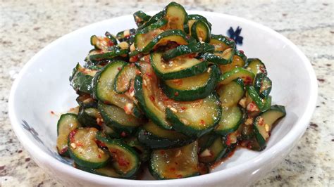 Korean food photo: Oijangajji Cucumber pickles on Maangchi.com