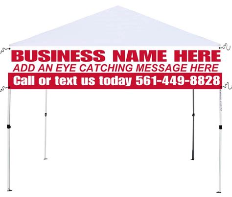 Tent Banner 9ft X 2ft Full Color Custom Printed Vinyl Banner Full Kit ...