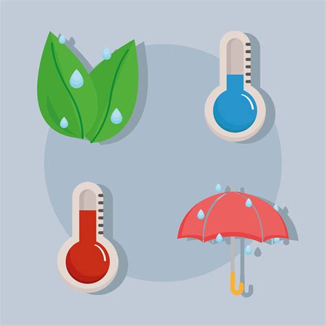 four weather forecast icons 4209844 Vector Art at Vecteezy