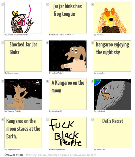 jar jar binks has frog tongue - Drawception