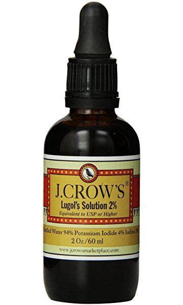 J.Crow's Lugol's Iodine Solution, 2 oz, Twin Pack (2 Bottles) | Iodine, Iodine benefits, Natural ...