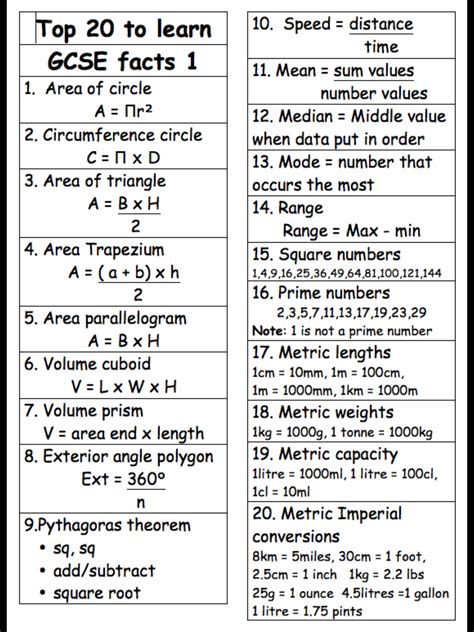 GCSE facts | Studying math, Gcse math, Math methods