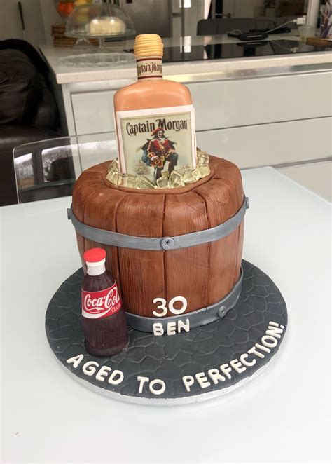 Captain Morgan Spiced Rum themed 30th Birthday Cake #birthdaycakes# ...