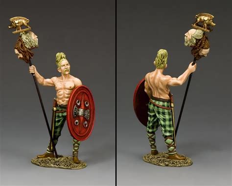 Battle Trophies--single Celtic figure with trophy spear - RnB002 - Metal Toy Soldiers - Products