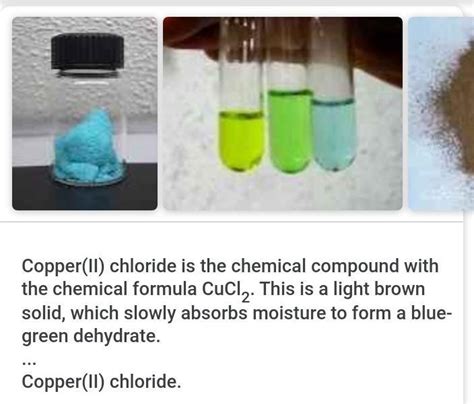 cupric chloride witch colour - Brainly.in