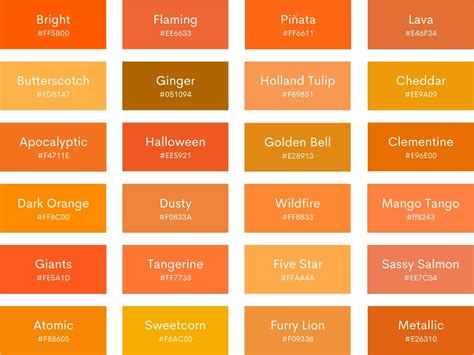 99 Shades Of Orange Color With Names, HEX, RGB, CMYK, 59% OFF