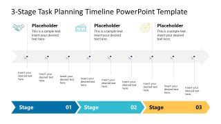 3 Stage Task Planning Timeline Template for PowerPoint - SlideModel