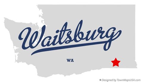 Map of Waitsburg, WA, Washington