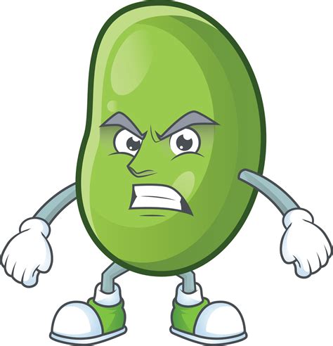 Green beans cartoon character style 19836059 Vector Art at Vecteezy