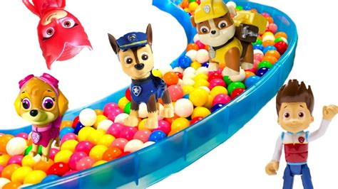 Colorful Paw Patrol Gumball Pool and Slide with Fizzy Fun Toys - video ...