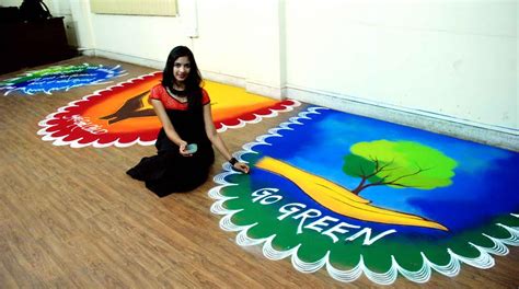 Rangoli Designs With Theme Of Save Girl Child