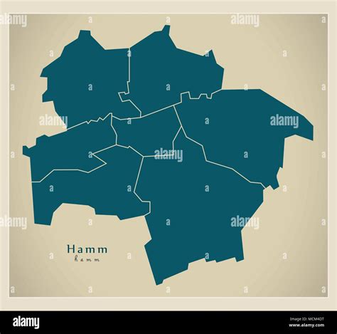 Modern City Map - Hamm city of Germany with boroughs DE Stock Vector ...