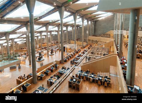 Interior of Main Reading Room of Bibliotheca Alexandrina (Library of ...