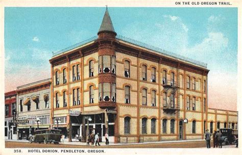 Pendleton Oregon Hotel Dorion Exterior View Antique Postcard J62062 - Mary L. Martin Ltd. Postcards