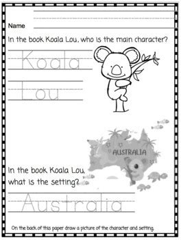 Koala Lou Mem Fox Differentiated Story Elements and Sequencing | TpT