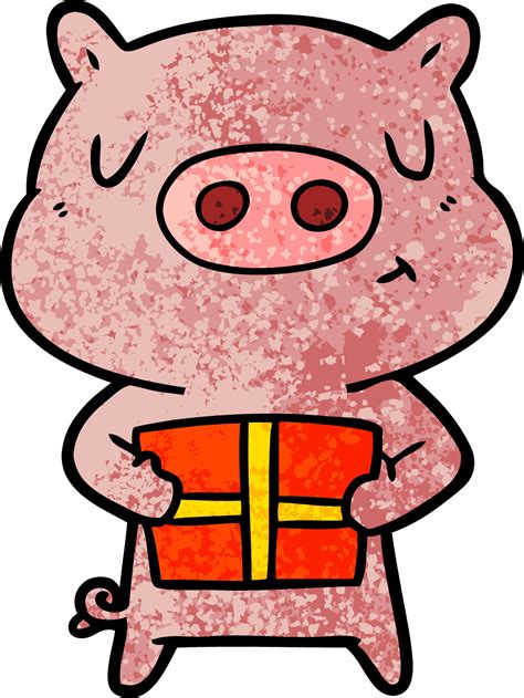 cartoon christmas pig 12368548 Vector Art at Vecteezy