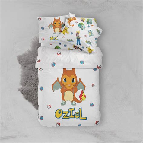 Pokemon bedding set custom bedding charizard bedding | Etsy