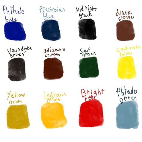 Bob Ross Color Pallete procreate in 2021 | Bob ross, Procreate brushes free, Colour pallete