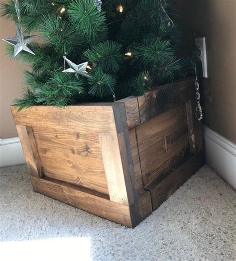 FOLDING SLIM Tree Christmas Tree Box Stand. Wood Tree Skirt, Farmhouse Tree Skirt, Farmhouse Ch ...