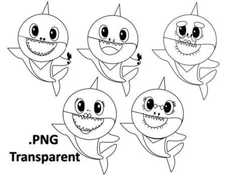 Baby Shark outline. Use the printable outline for crafts, creating stencils, scrapboo… | Páginas ...