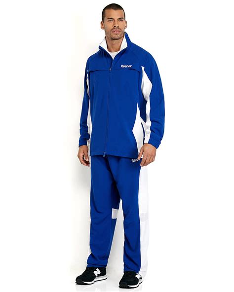 Lyst - Reebok Royal Blue White Color Block Basketball Warm-up Suit in ...