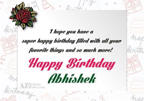 Happy Birthday Abhishek - AZBirthdayWishes.com