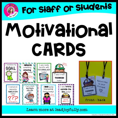 Motivational Cards for Staff or Students | Lead Joyfully