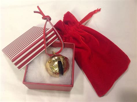 Santa Golden Brass Reindeer Sleigh Bell, 2 inch long heavy brass REAL ...