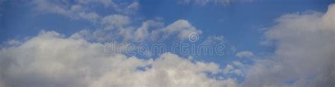 Panorama of the Sky with Clouds and the Moon. Stock Photo - Image of ...