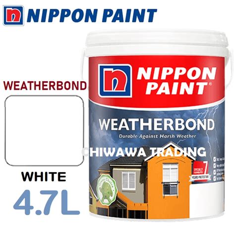 NIPPON 100% ORIGINAL Interior Exterior Weatherbond Paint 4.7 Liter White / Cat Dinding Luar