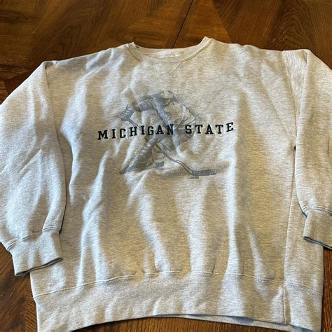 Vintage MSU hockey crew neck Size medium Does have... - Depop