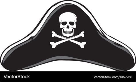 Black pirate hat Royalty Free Vector Image - VectorStock