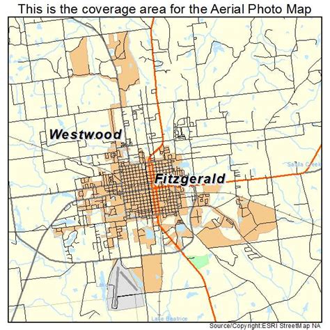 Aerial Photography Map of Fitzgerald, GA Georgia