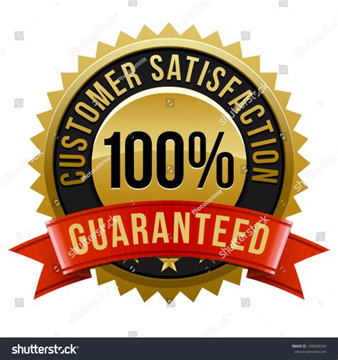 Customer Satisfaction Guaranteed Gold Badge Banner Stock Vector 109028594 - Shutterstock