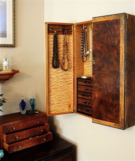 Hand Crafted Wall Mounted Jewelry Cabinet by Heller And Heller Custom ...