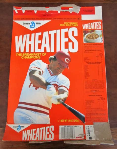 GENERAL MILLS WHEATIES Cereal Box Pete Rose Cincinnati Reds 1986, Flat Box $8.00 - PicClick