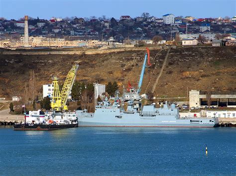 Russian Admiral Makarov frigate in Sevastopol, Crimea