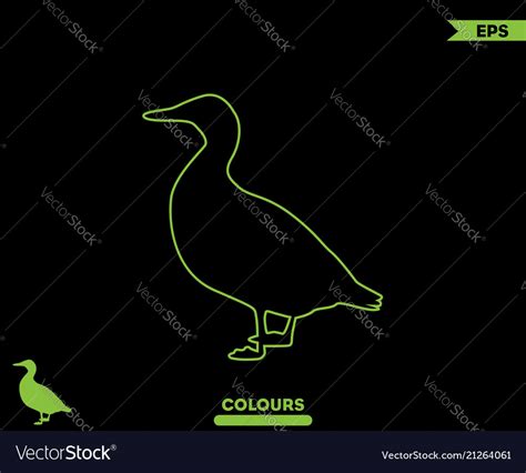 Duck silhouette outline Royalty Free Vector Image