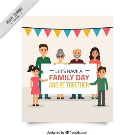 Free Vector | Beautiful family day card