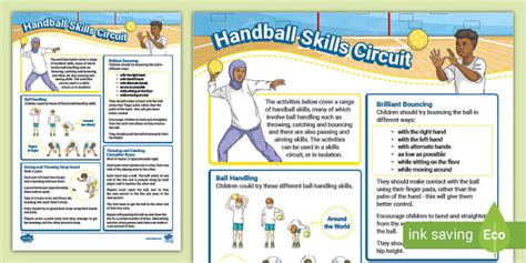 Drills for Handball - KS2 Handball Skills Circuit - Twinkl