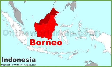 Borneo location on the Indonesia map - Ontheworldmap.com