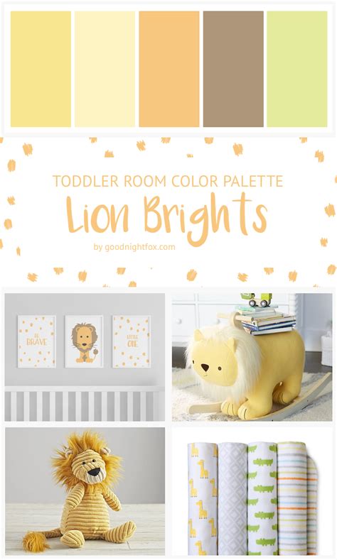 Goodnight Fox - Yellow & Green Toddler Room Color Palette