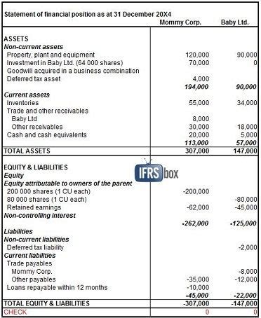 Statement of Financial Position Example